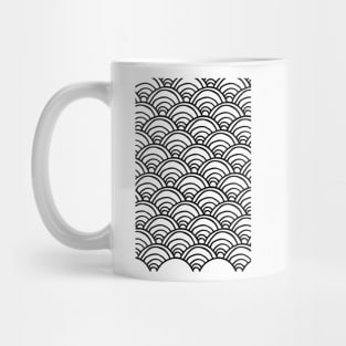 Waves All Over Black and White Mug